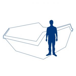 10 yard skip compared to normal size man