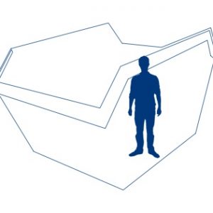 16 yard skip compared to normal size man