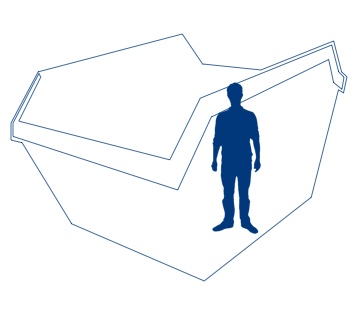 16 yard skip compared to normal size man