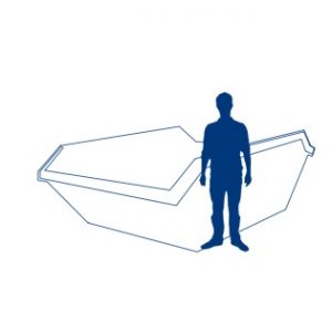 8 yard skip compared to normal size man